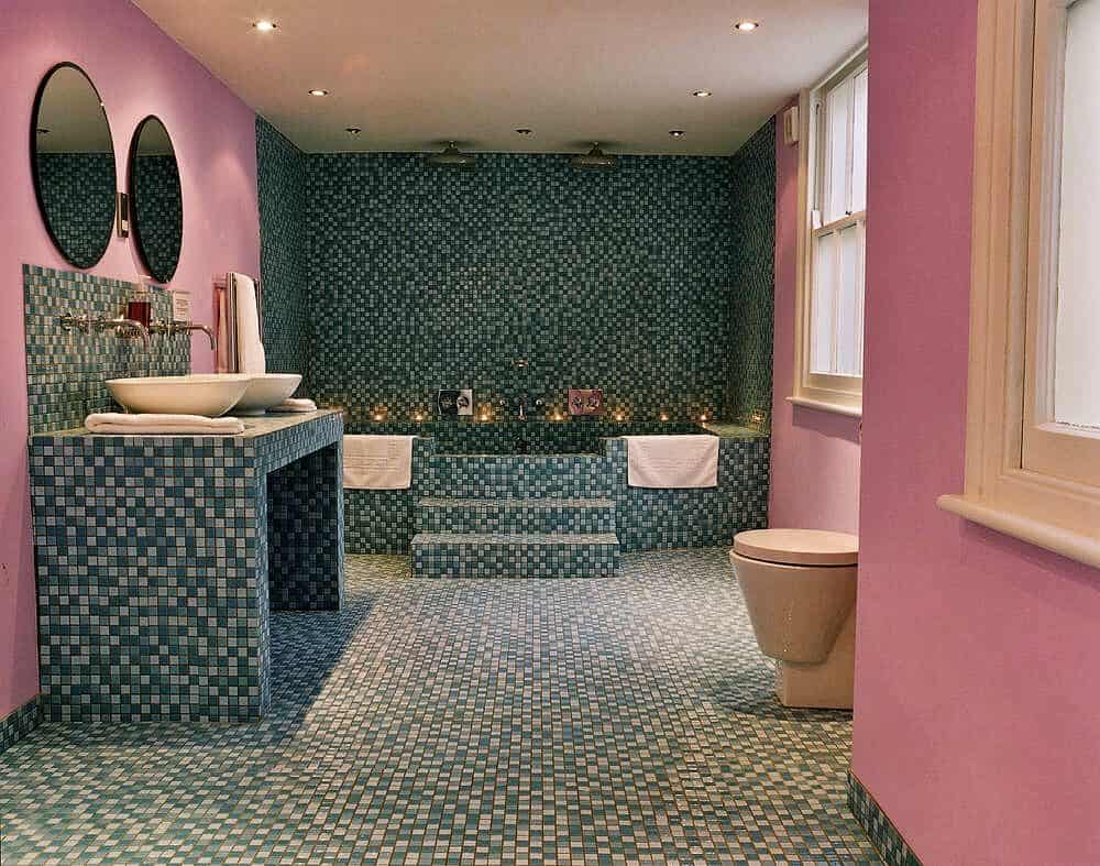 An insider view of a bathroom of Hotel Pelirocco in Brighton