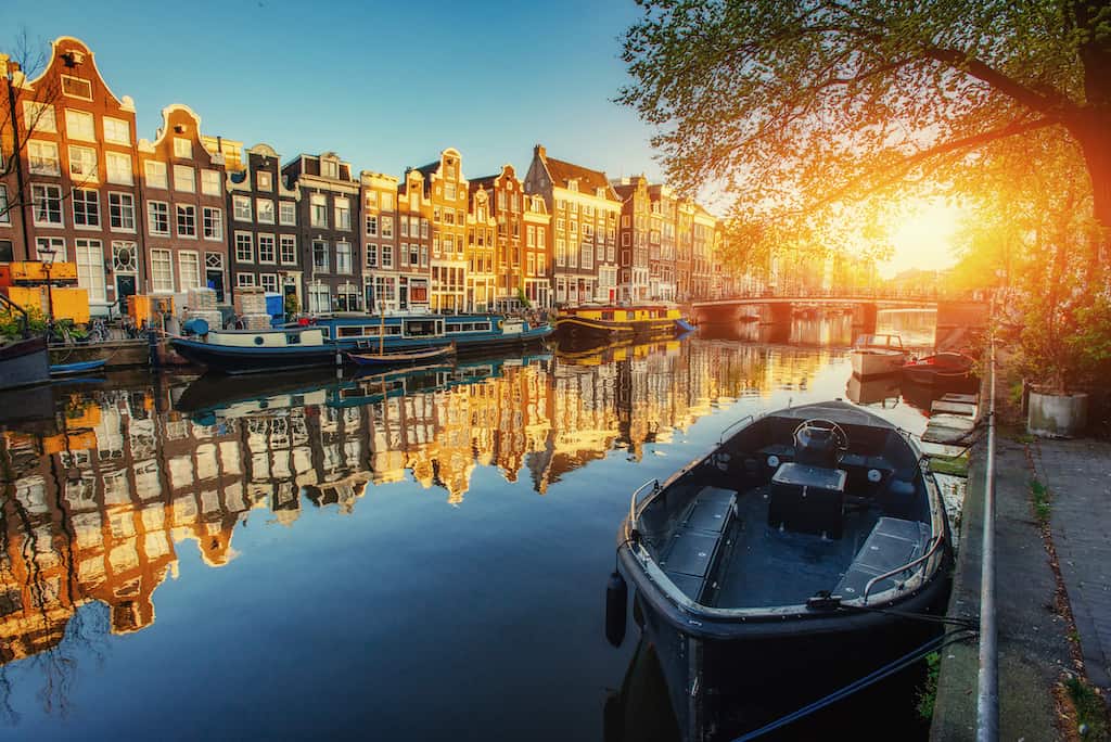 Amsterdam Canals sunset