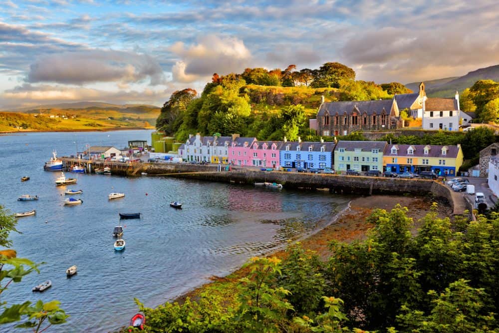 Isle of Skye beautiful scenery and a town