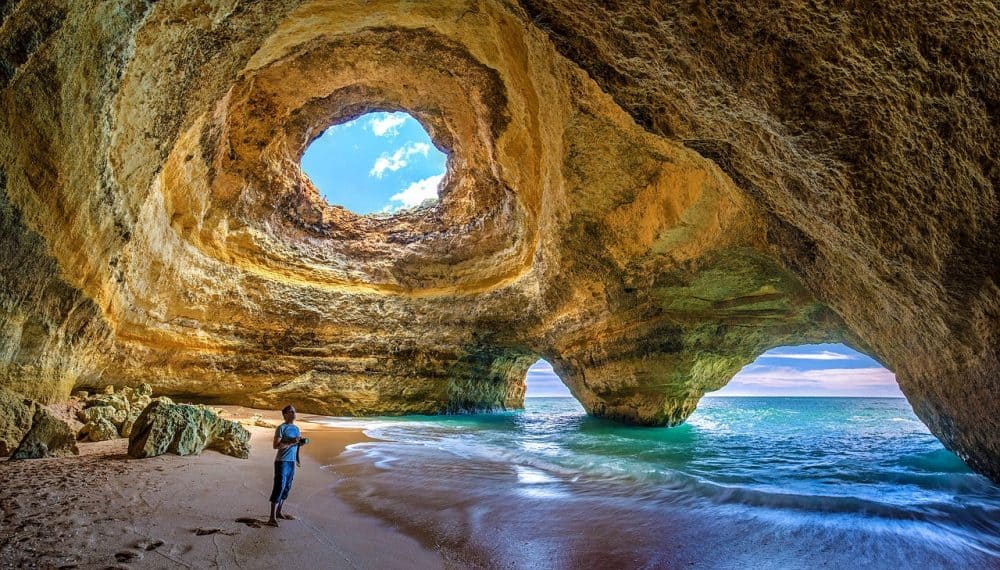 A beautiful cave on beach in the Algarve