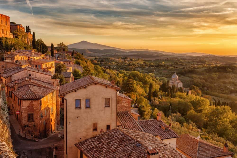 Medieval hilltop town Montepulciano In Tuscany