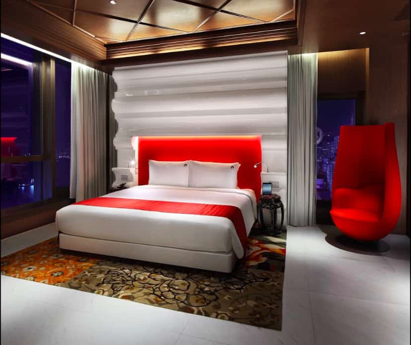 Inside look of a bedroom of Mira Moon hotel in Hong Kong 