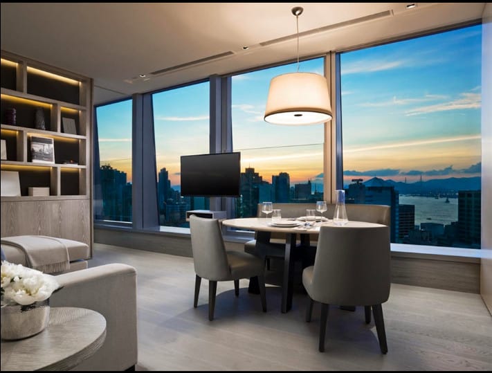 View of dinning room of One96 hotel in Hong Kong