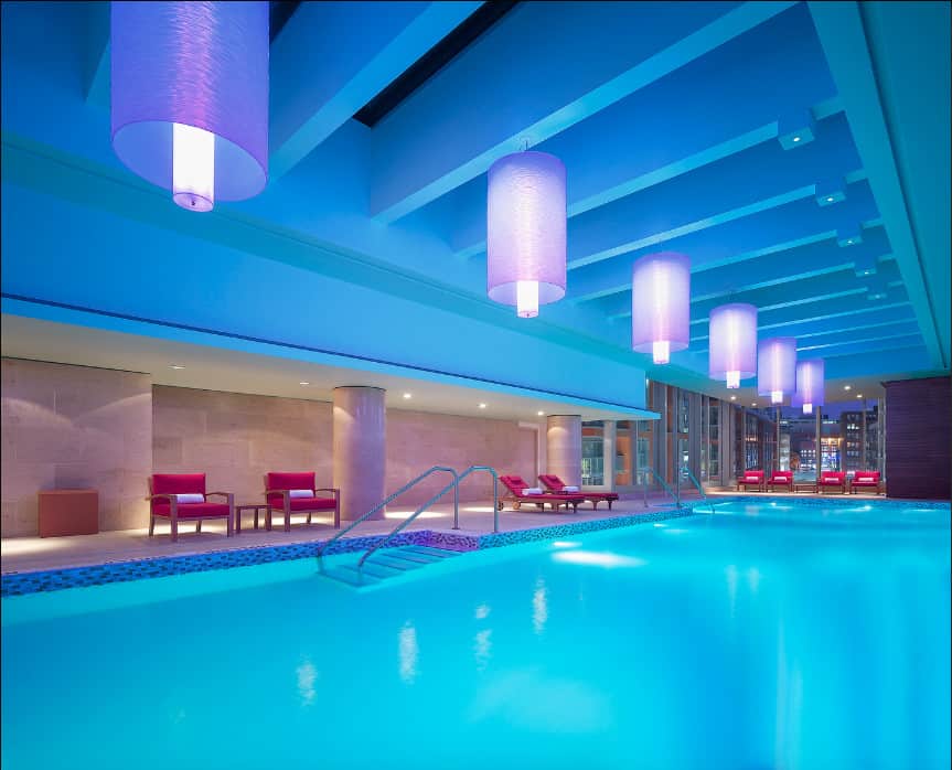 A large pool of water in Shangri-La Hotel Toronto