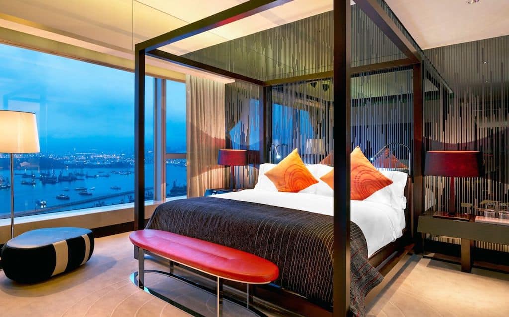 Interior look of bedroom of hotel W Hong Kong