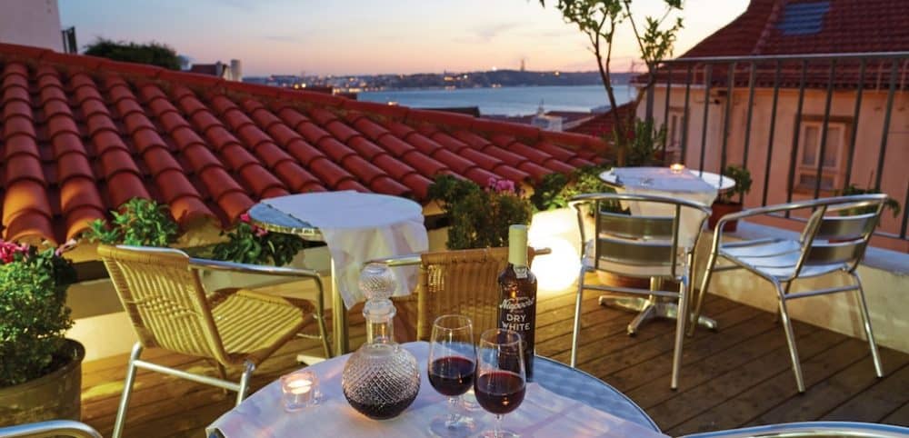 A dining table view at Solar dos Mouros Hotel In Lisbon