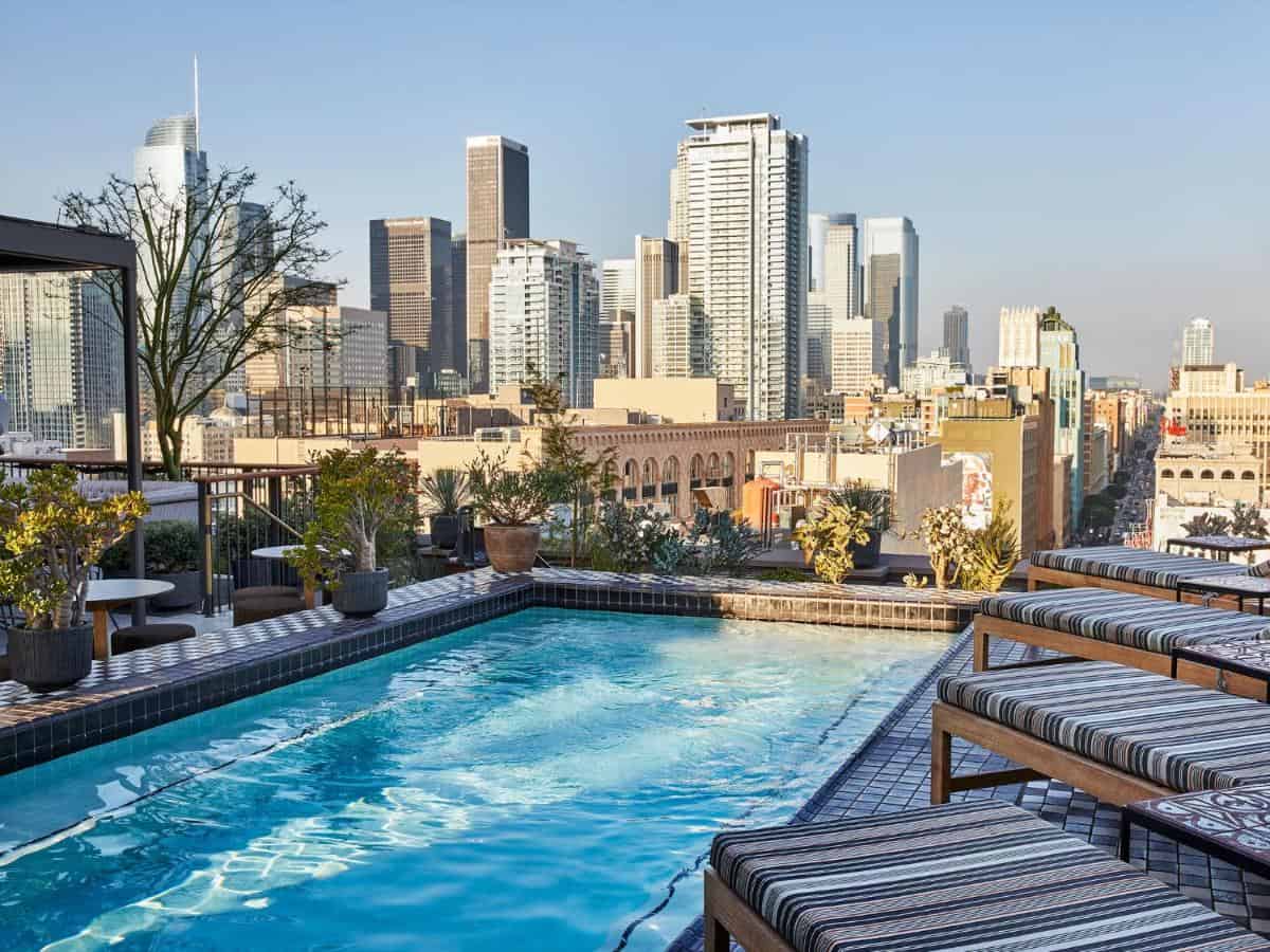 Hotel with a rooftop pool LA