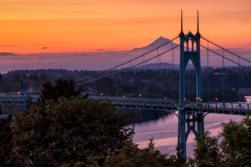 St. Johns Bridge views Portland Oregon