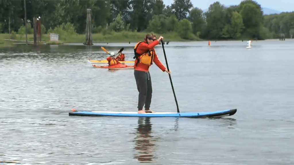 Paddleboarding at Scappoose Bay