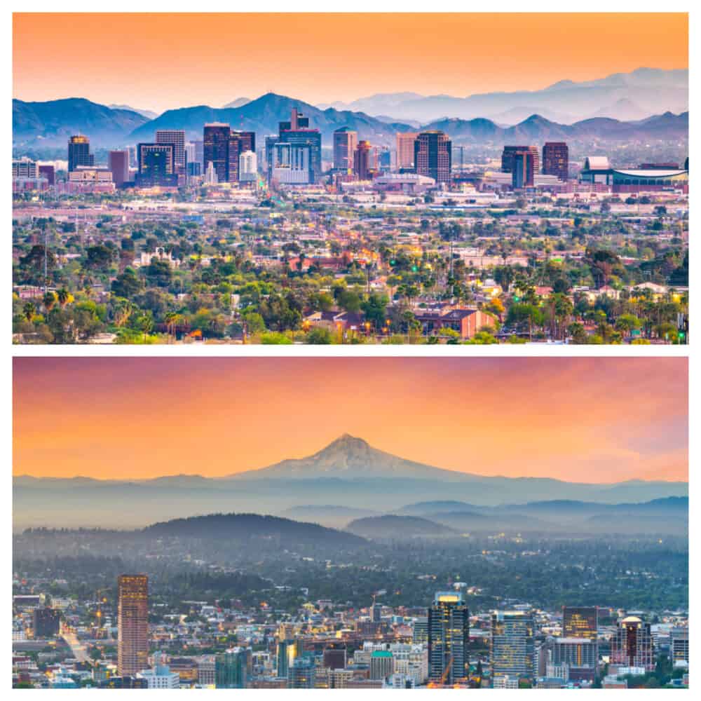 Portland vs. Phoenix - a living and travel comparison