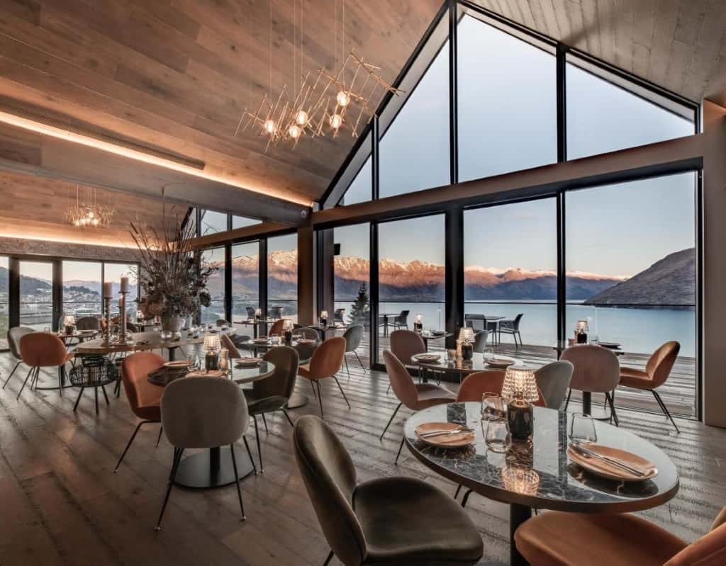 Kamana Lakehouse - an elegant, stylish boutique hotel offering breathtaking views over Lake Wakatipu and the iconic Remarkables mountain range