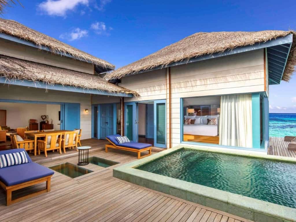Raffles Maldives Meradhoo - an elegant, trendy and unique boutique resort offering both a beach island and overwater experience