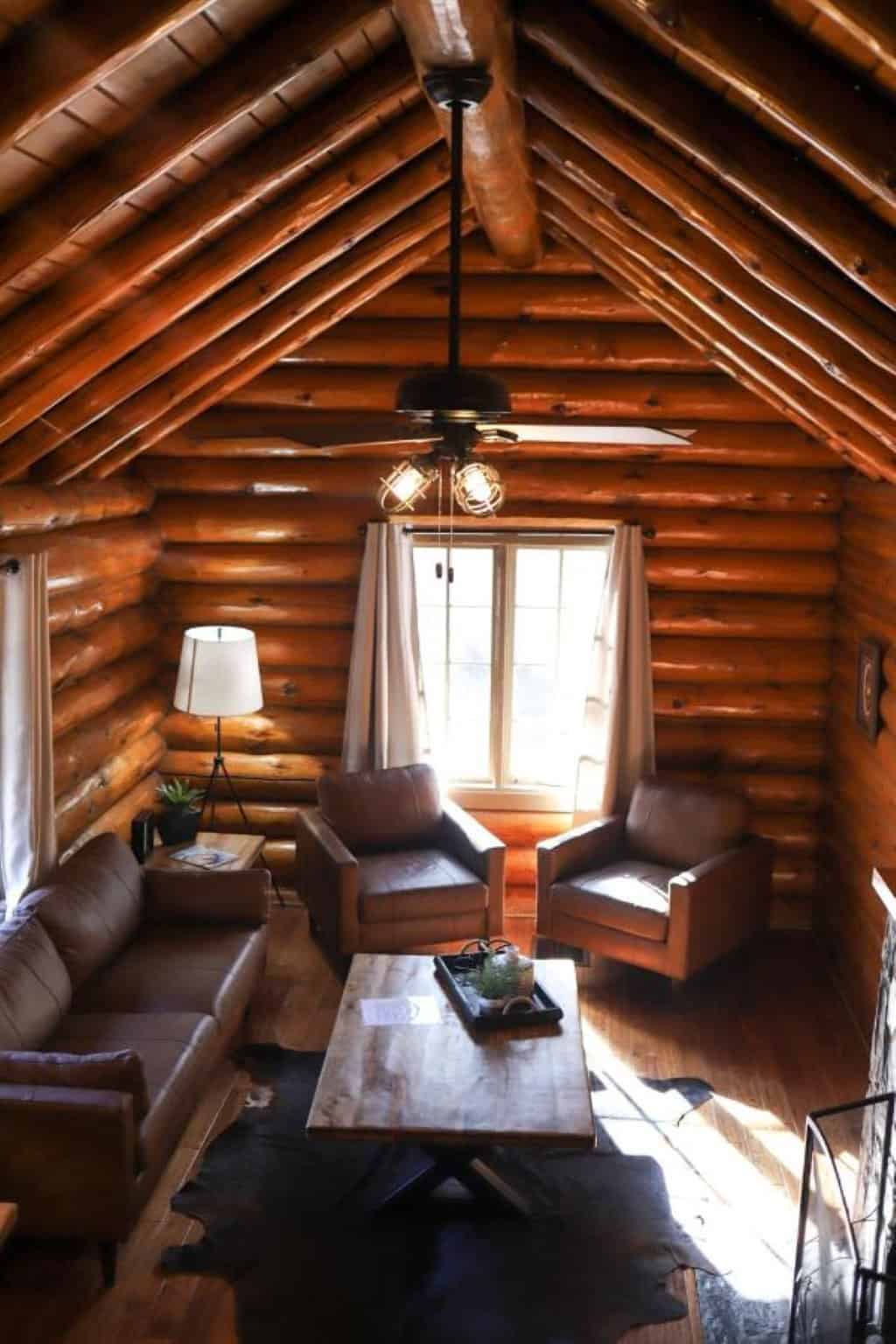 Historic Log Cabin #14 at Bearded Buffalo Resort - a cozy, newly renovated and relaxing accommodation providing a home-away-from-home stay