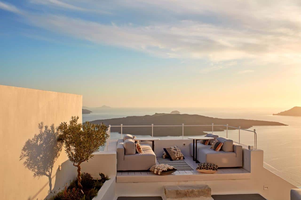 Sunset hotel in Santorini